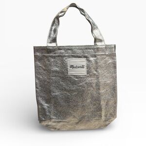 Madewell Metallic Mini Tote Silver Shimmer Small Handbag New In Package